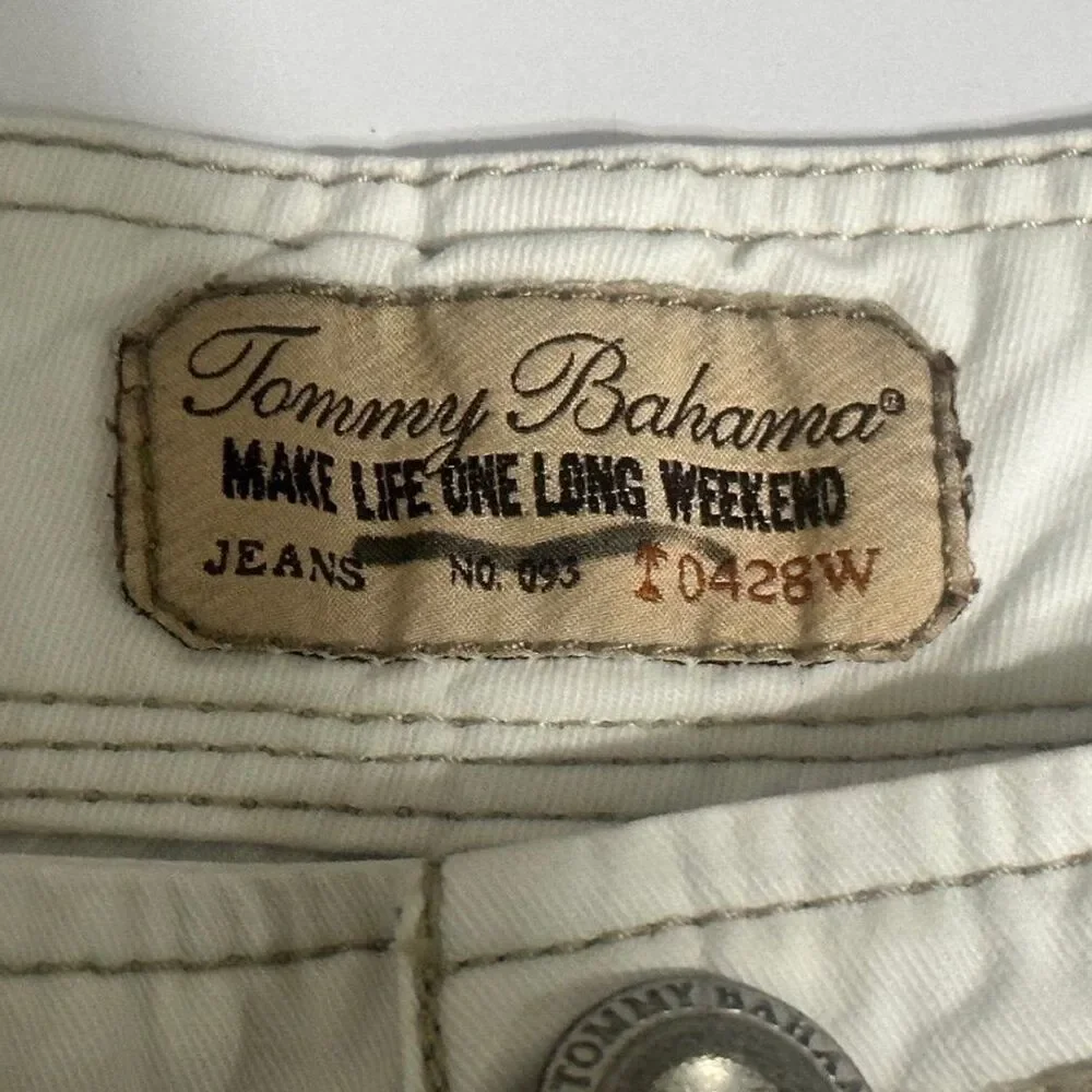 Tommy Bahama Men's White and Cream Cargo Shorts Size 36w 24L" #carg - Picture 6 of 6
